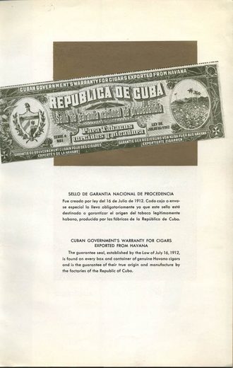 1962 年 Cubatabaco 古巴烟草公司目录第 9 页扫描件