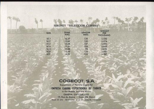 1962 年 Cubatabaco 古巴烟草公司目录第 101 页扫描件