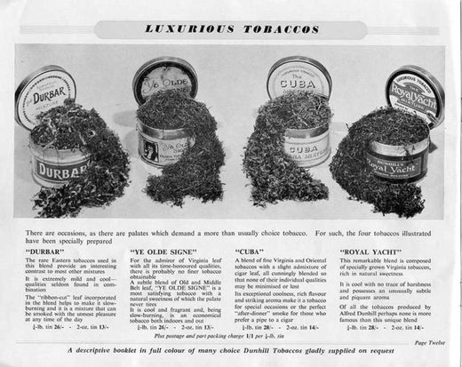 1959 年登喜路雪茄目录第 11 页扫描件