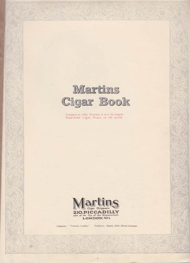 1919 年 Martins Cigar Book第 3 页扫描件