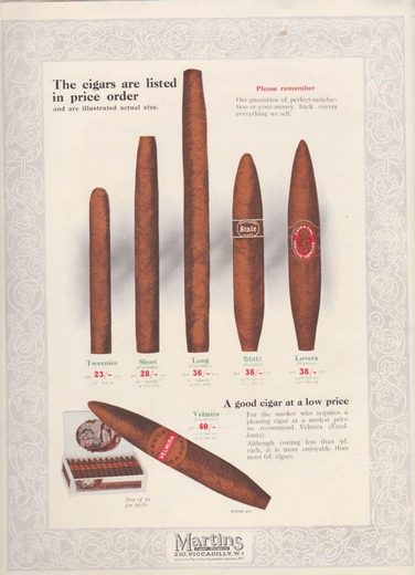 1919 年 Martins Cigar Book第 14 页扫描件