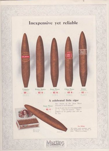 1919 年 Martins Cigar Book第 16 页扫描件
