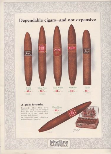 1919 年 Martins Cigar Book第 17 页扫描件