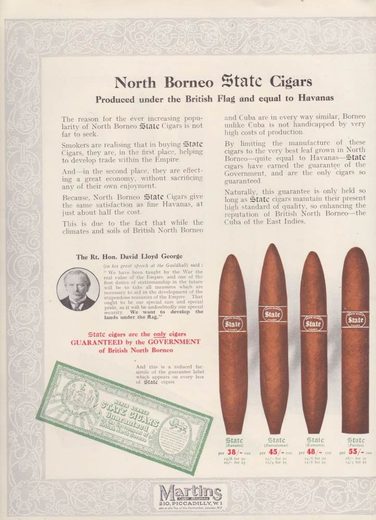 1919 年 Martins Cigar Book第 18 页扫描件