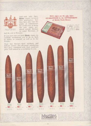 1919 年 Martins Cigar Book第 19 页扫描件