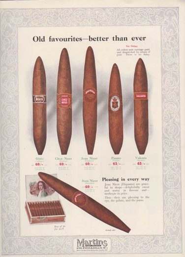 1919 年 Martins Cigar Book第 20 页扫描件