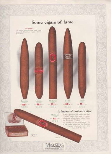 1919 年 Martins Cigar Book第 24 页扫描件