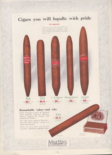 1919 年 Martins Cigar Book第 25 页扫描件