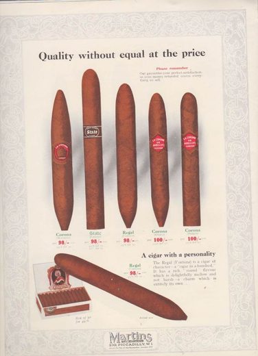 1919 年 Martins Cigar Book第 26 页扫描件
