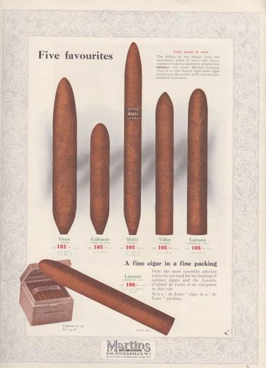 1919 年 Martins Cigar Book第 28 页扫描件