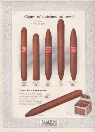 1919 年 Martins Cigar Book第 29 页扫描件