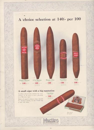 1919 年 Martins Cigar Book第 31 页扫描件