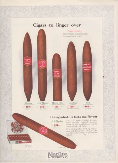 1919 年 Martins Cigar Book第 34 页扫描件