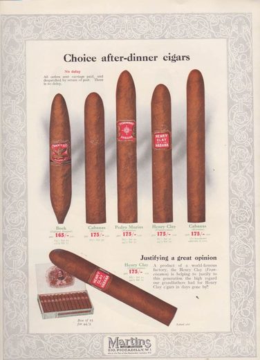 1919 年 Martins Cigar Book第 36 页扫描件