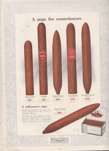 1919 年 Martins Cigar Book第 39 页扫描件